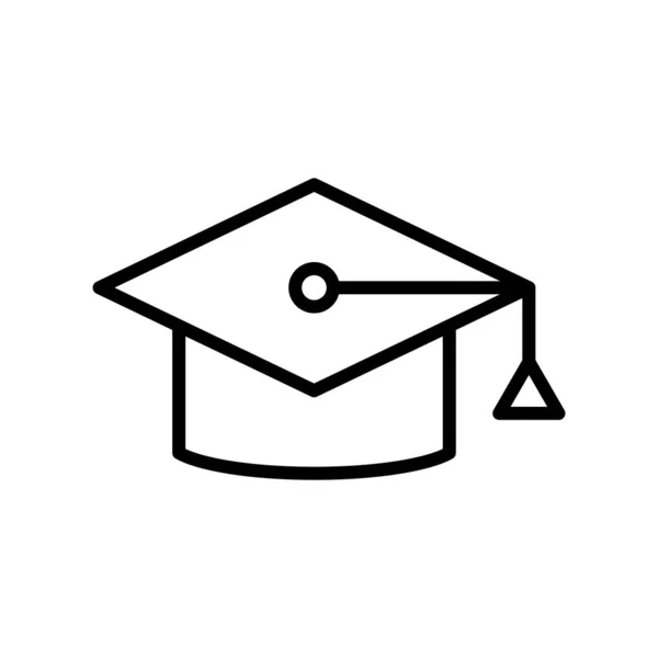 Graduate Icon Design Vector Template Platte Outline Style Illustratie — Stockvector