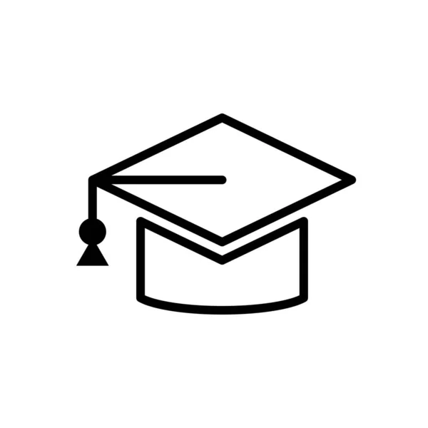 Graduate Icon Design Plantilla Vectorial Esquema Plano Estilo Ilustración — Vector de stock