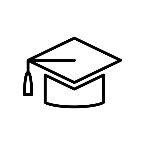 Graduate Icon Design Plantilla Vectorial Esquema Plano Estilo Ilustración — Vector de stock