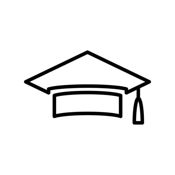 Graduate Icon Design Plantilla Vectorial Esquema Plano Estilo Ilustración — Vector de stock