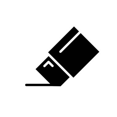 Silgi Simgesi Vektör Logo Tasarım Şablonu Kabartma Biçimi Çizimi