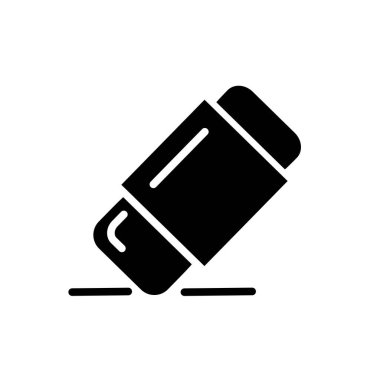 Silgi Simgesi Vektör Logo Tasarım Şablonu Kabartma Biçimi Çizimi