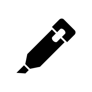 Vurgulayıcı Simge Logo Tasarım Vektör Şablonu İllüstrasyon Düz Kabartma Biçimi