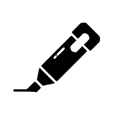 Vurgulayıcı Simge Logo Tasarım Vektör Şablonu İllüstrasyon Düz Kabartma Biçimi