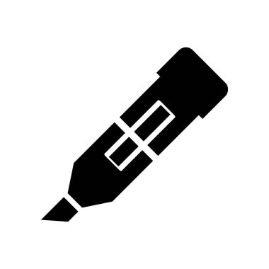 Vurgulayıcı Simge Logo Tasarım Vektör Şablonu İllüstrasyon Düz Kabartma Biçimi