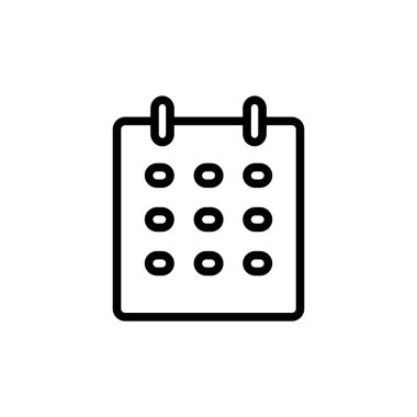 Takvim Simgesi Logo Tasarım Vektör Şablonu ve Çizim Satırı Biçimi