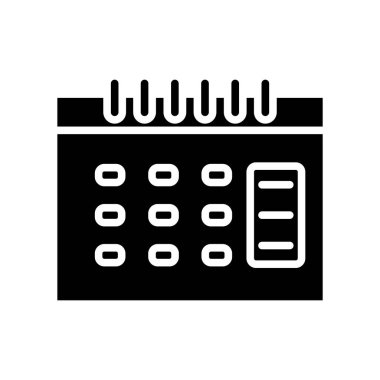 Takvim Simgesi Logo Tasarım Vektör Şablonu ve Çizim Kabartma Biçimi