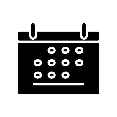 Takvim Simgesi Logo Tasarım Vektör Şablonu ve Çizim Kabartma Biçimi