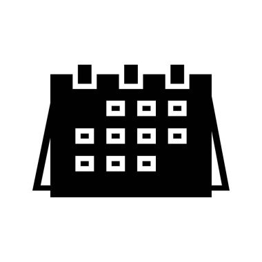 Takvim Simgesi Logo Tasarım Vektör Şablonu ve Çizim Kabartma Biçimi