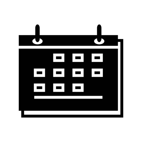 Kalendarz Ikona Logo Projekt Wektor Szablon Ilustracja Styl Glif — Wektor stockowy