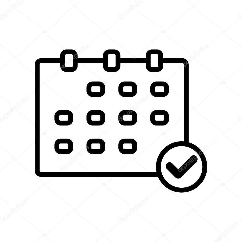 Calendar Icon Logo Design Vector Template And Illustration Line Style