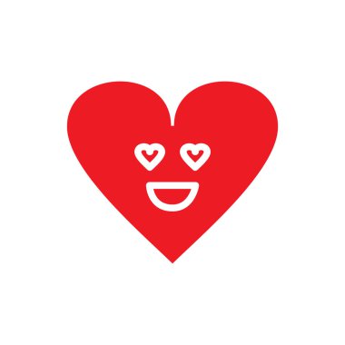 Aşk Kalbi Simgesi Sembol Vektör Logo Tasarım Şablonu ve İllüstrasyonu