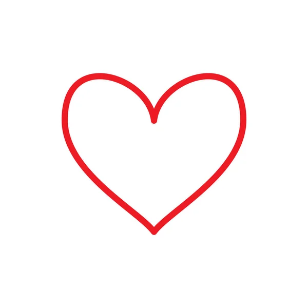 Aşk Kalbi Simgesi Sembol Vektör Logo Tasarım Şablonu Llüstrasyonu — Stok Vektör
