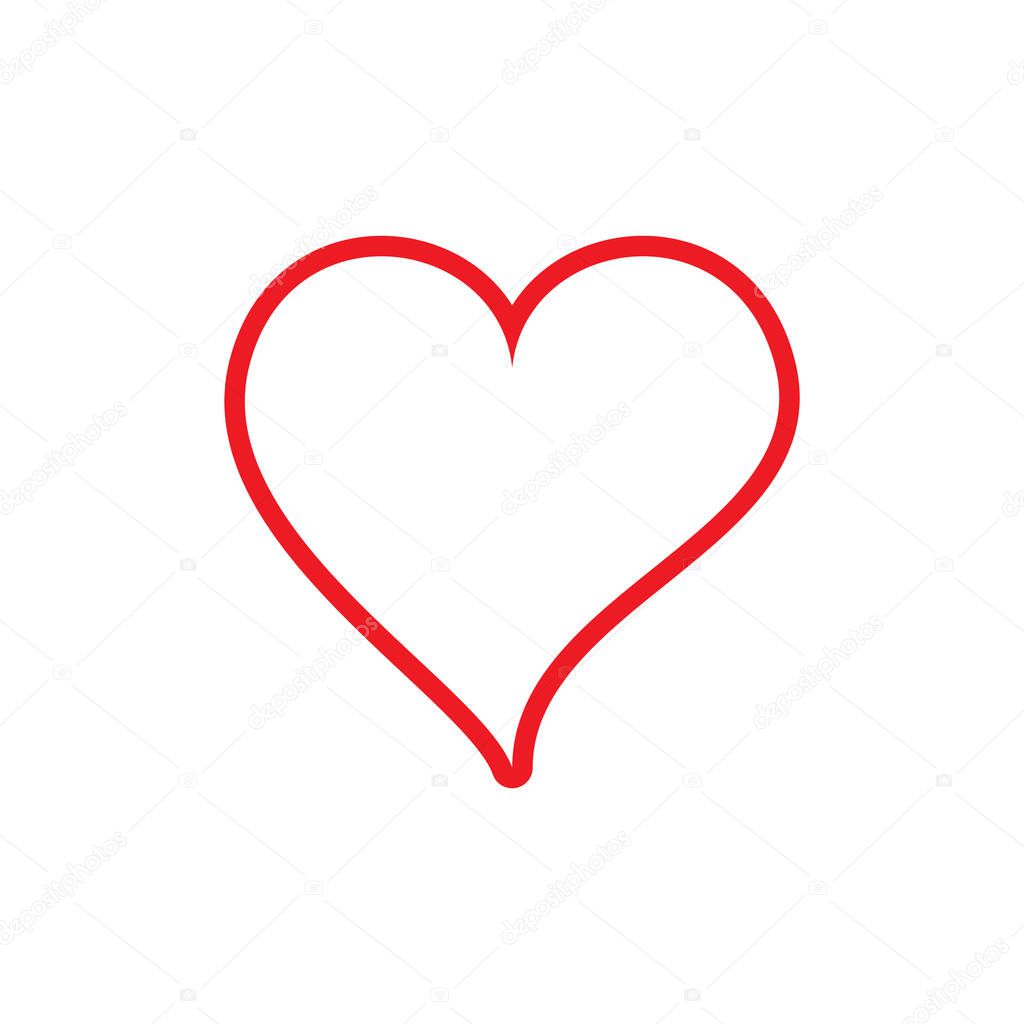 Love Heart Icon Symbol Vector Logo Design Template And Illustration