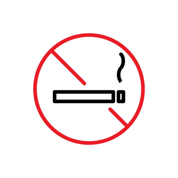 Modèle Logo Vectoriel Conception Icône Tabagisme Interdiction Fumer Illustration — Image vectorielle