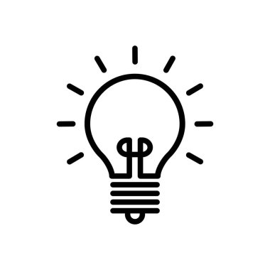 Ampul Simgesi Tasarımı Logo Vektör Şablonu ve Çizim İşareti ve Sembol