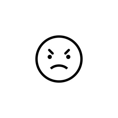 Bozuk Yüz Duygusal Tasarım Logo Vektör Şablonu ve Çizim İşareti Sembolü