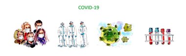 suluboya resimleme, dünya karantinası - COVID 19 koronavirüs enfeksiyonu