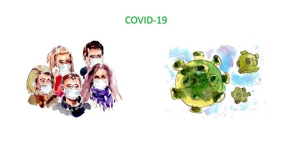 世界检疫 Covid Coronavirus Infection Protective Masks Protective Clothing Covid Virus — 图库照片