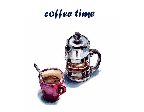 Εικονογράφηση Χρόνος Καφέ Χάρτινα Φλιτζάνια Καφέ Καφέ Για Πάρει Μακριά — Φωτογραφία Αρχείου