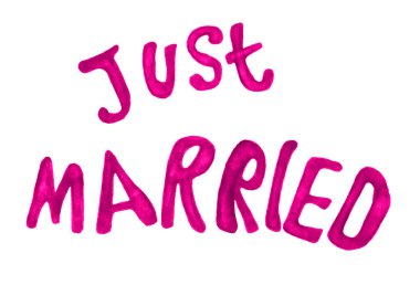 El çizimi suluboya çizimi. Sadece kırmızı, kaligrafi, yazı, düğün partisi için poster.