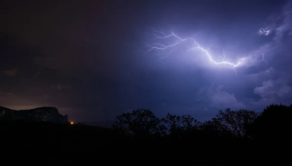 Gökyüzündeki şimşek panoramik
