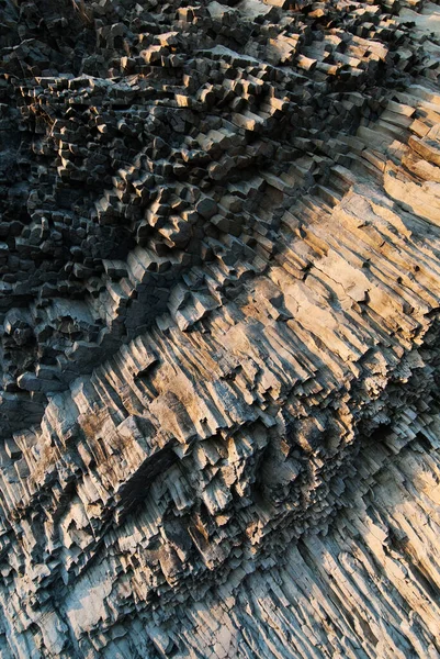 Estrutura Rocha Vulcânica Basáltica — Fotografia de Stock
