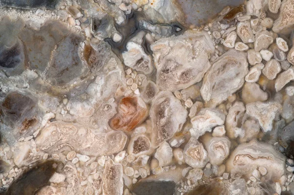 Close Texture White Brown Quartz Chalcedony Rock — Stock Photo, Image