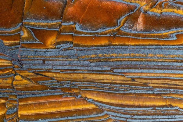 Nahaufnahme Textur Des Natürlichen Minerals Jaspilit Eisenhaltiger Quarzit — Stockfoto