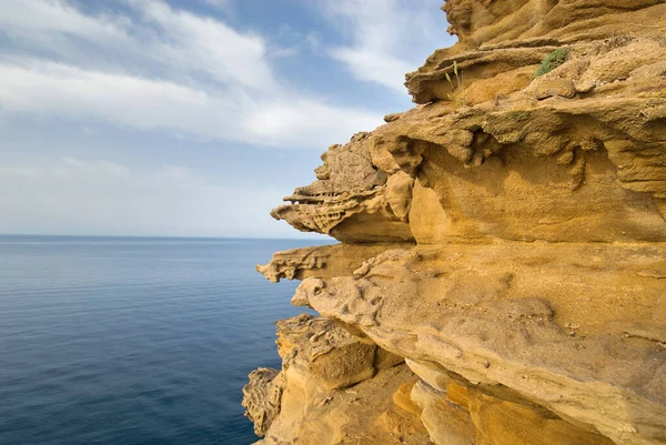 Weathered Sandstone Sea Sky Clouds Background — Stock Photo, Image