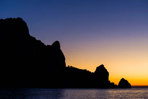 Silhouette Coastal Rocks Dawn — Stock Photo, Image