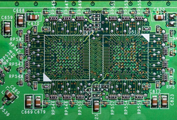 Abstrakcyjna Faktura Płytki Obwodu Komputera Rezystorami Smd — Zdjęcie stockowe