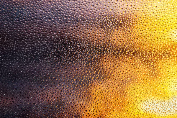 Abstrakte Textur Mehrerer Wassertropfen Auf Glas Mit Bokeh Hintergrund Bei — Stockfoto