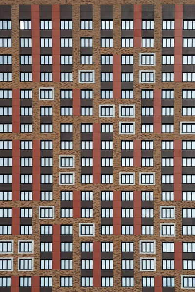 Textura Pantalla Completa Fachada Edificio Residencial Gran Altura Moscú — Foto de Stock