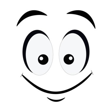 Beyaz arka planda gülümseyen gülen yüz