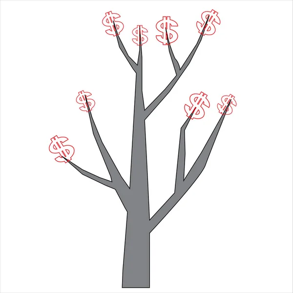 Vector Money Tree Symbol Successful Business — Stock Vector