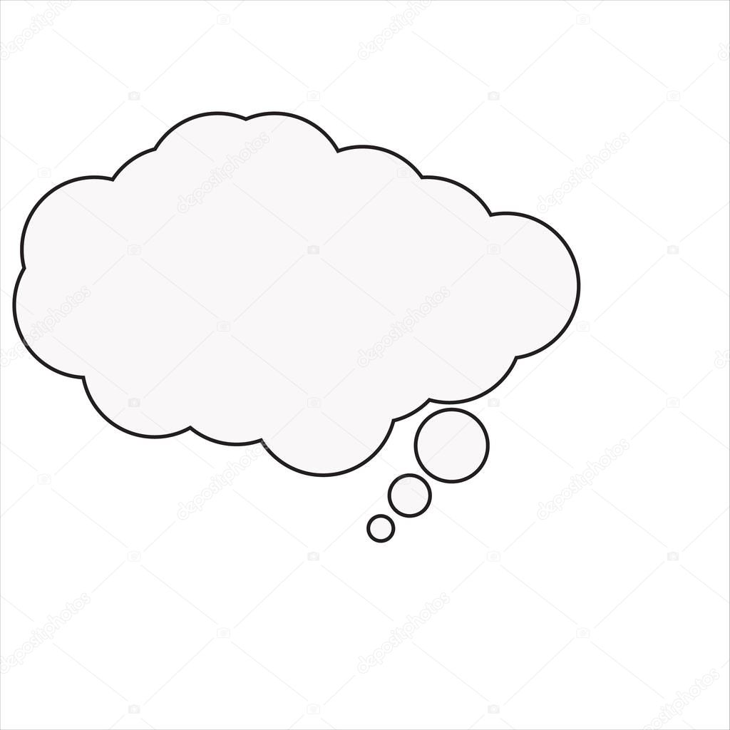 cloud for thoughts and inscriptions on a white background