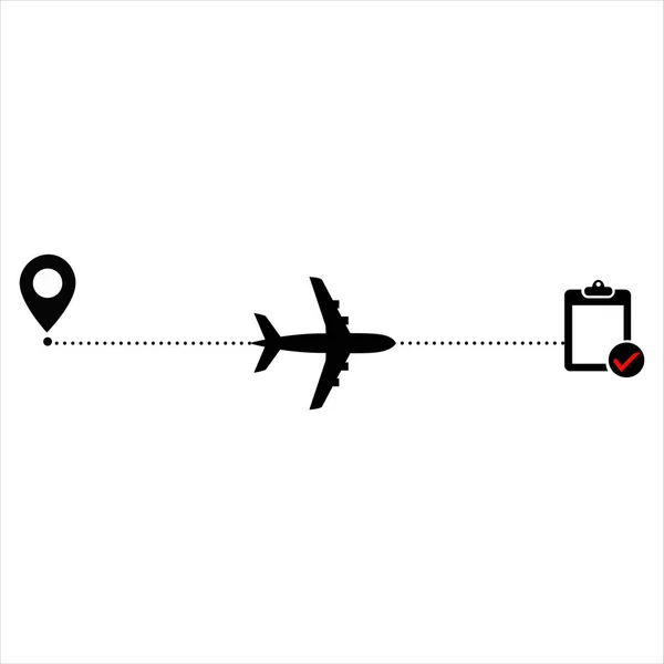 Icône Vectorielle Trajectoire Avion — Image vectorielle