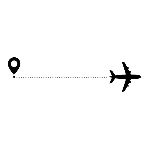 Icône Vectorielle Trajectoire Avion — Image vectorielle