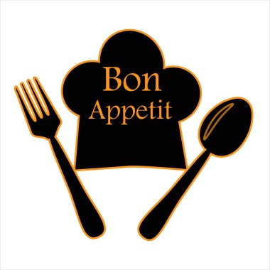 Çatal bıçak takımı, restoranın menüsünde bir yazı var.