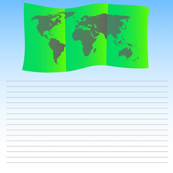 green world map with place for an inscription on the background