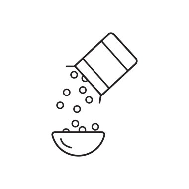 Beyaz arka planda kutudan mısır gevreği dökülen sembol