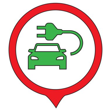 Elektrikli araba, simge, logo, beyaz arkaplan