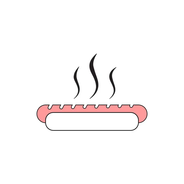 Gegrillte Leckere Bratwurst Symbol Auf Weißem Hintergrund — Stockvektor