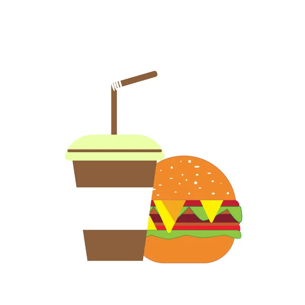 fast food, drink and hamburger icon