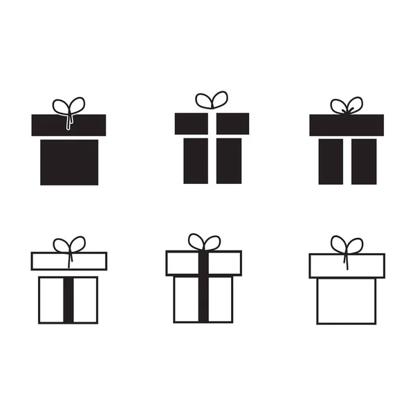 Gift Box Icon Line Style Vector Illustration Isolated White Background — Stock Vector
