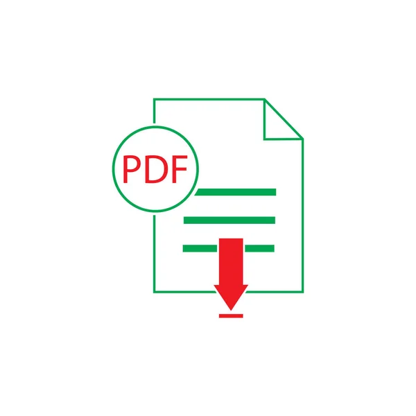 Pdfファイルのダウンロード 白い背景のロゴ — ストックベクタ