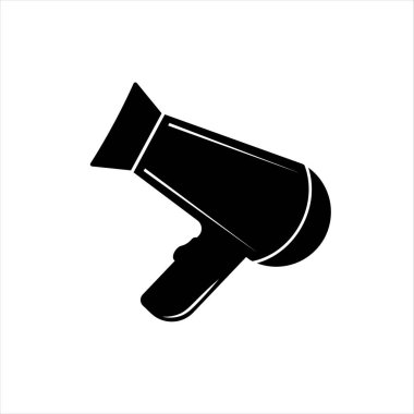 Siyah kordon beyaz siyah saç kurutma makinesi vektör Illustration