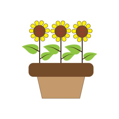 bahar çiçek simgesi, düz tasarım, vektör çizim