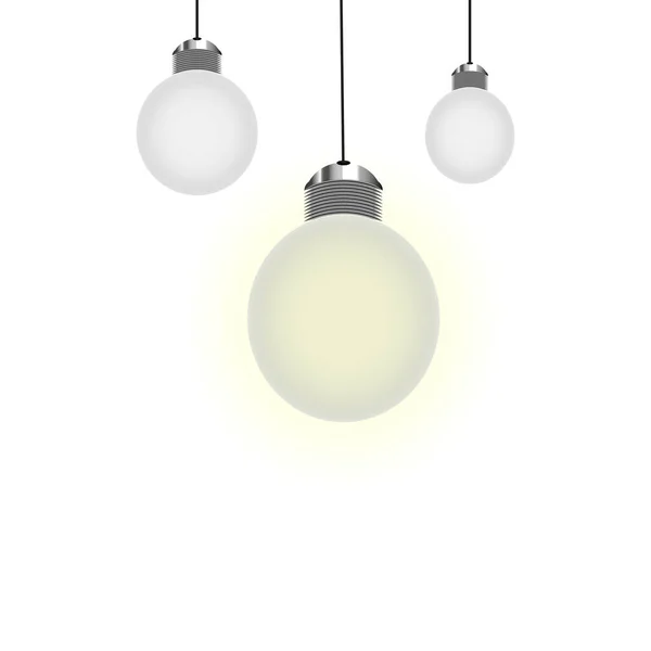 Abstract Light Bulb Concept Ideas Hanging Light Bulbs — Stock Vector